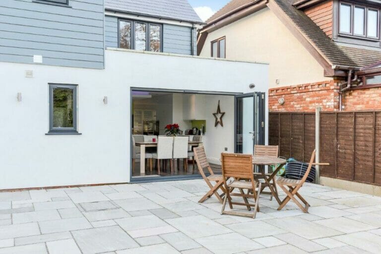 Origin aluminium bi-folds - Three Counties installation of aluminium bi-fold doors.