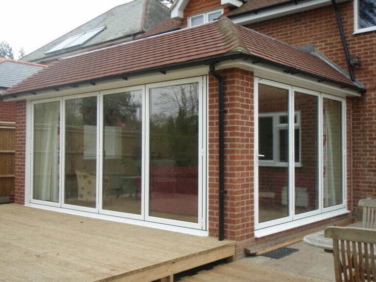 Origin aluminium bi-folds - Three Counties installation of aluminium bi-fold doors.