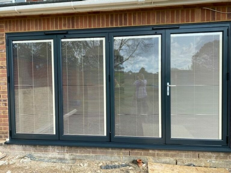 Three Counties installation of aluminium bi-fold doors, by ALUK.