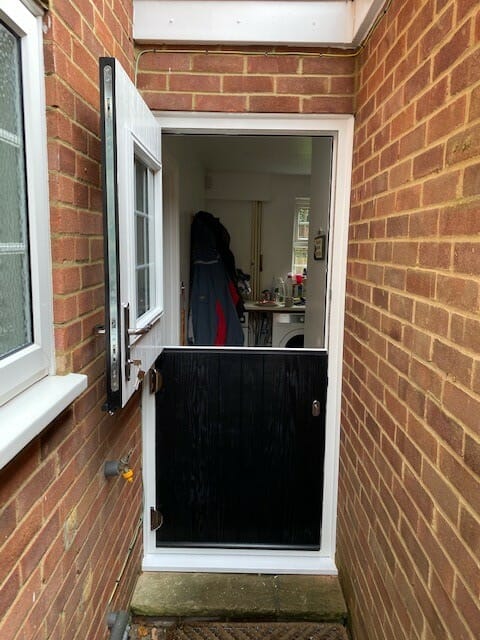 Force 8 black stable door style back door - Three Counties