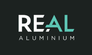 Real Aluminium logo. Supplier of aluminium windows and doors to Three Counties.