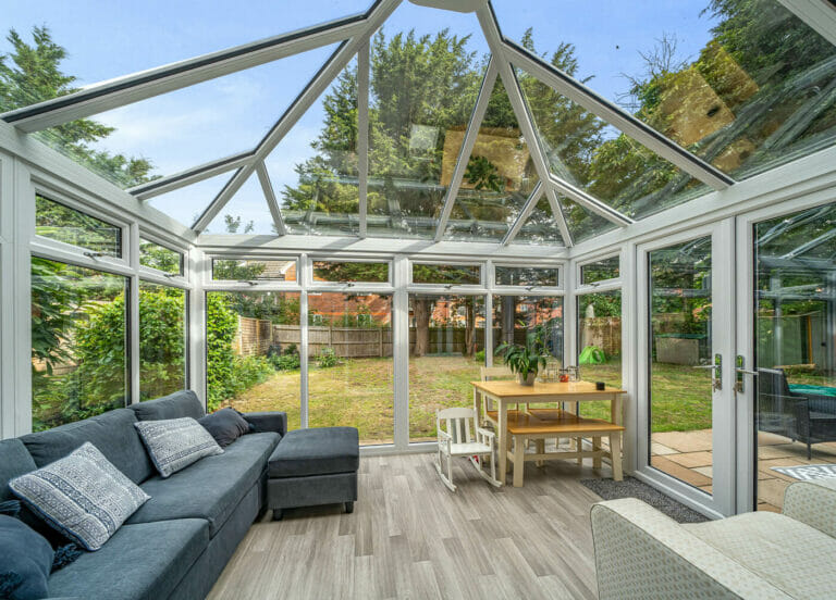 An Ultraframe conservatory. Choosing the right type of conservatory roof is a big decision.